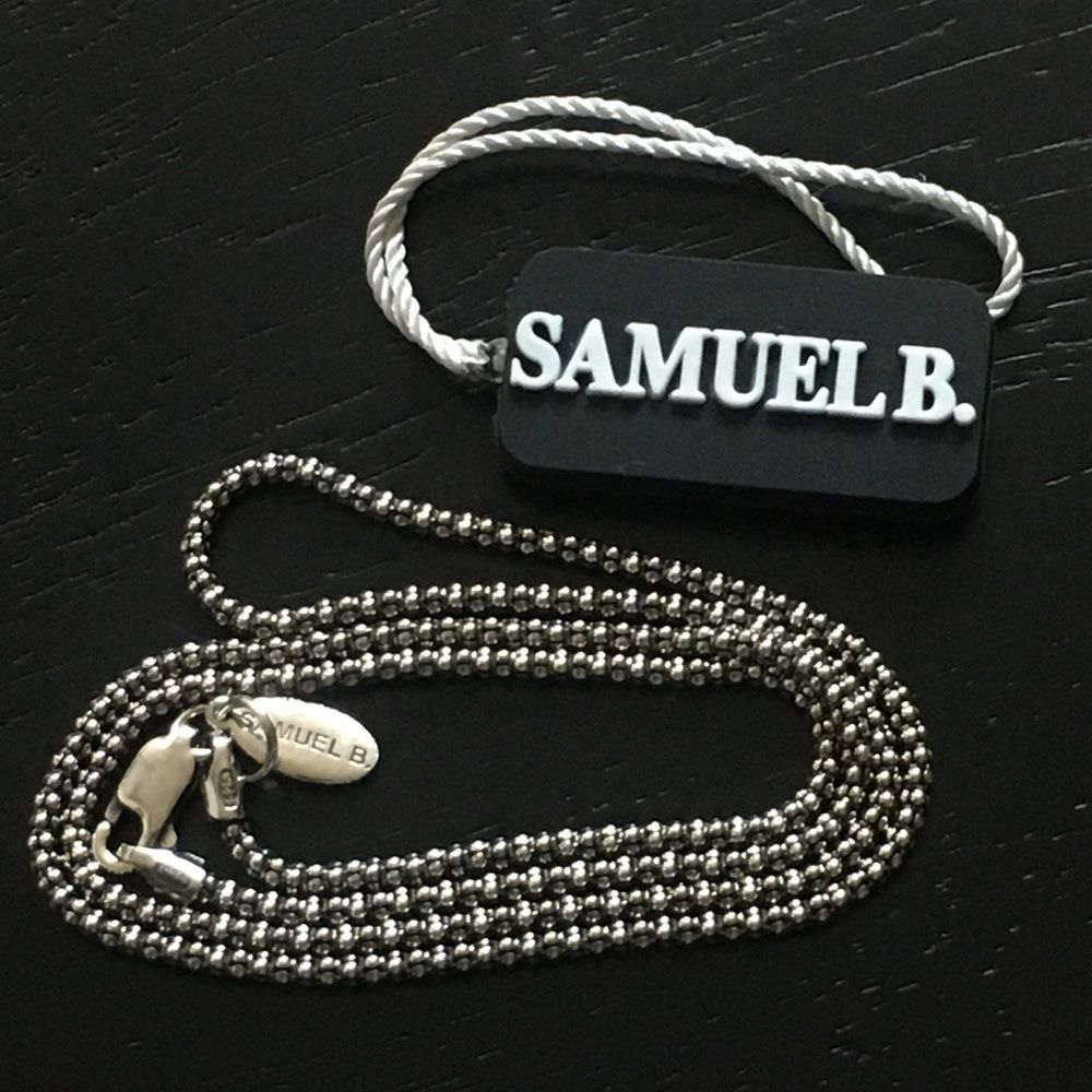 Samuel B Oxidized Sterling Silver Necklace Popcorn Chain 18 Inches Brand New